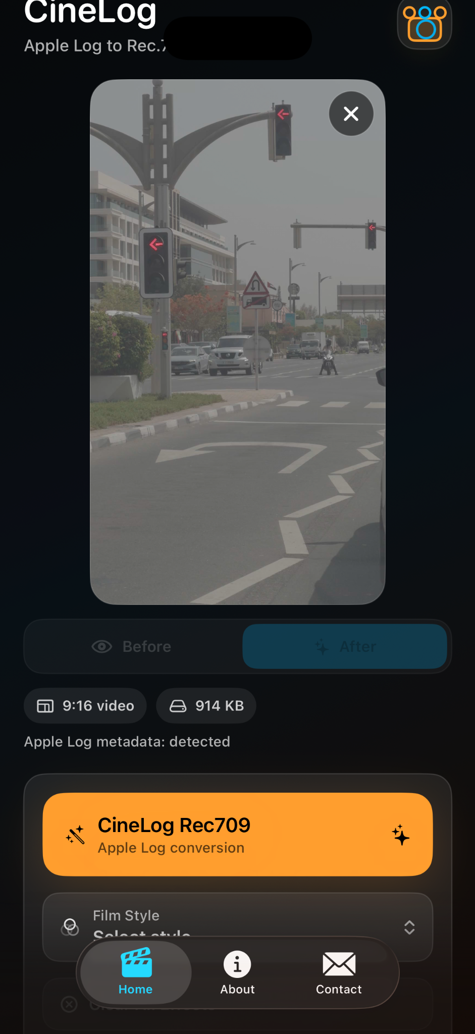 Before and after video preview
