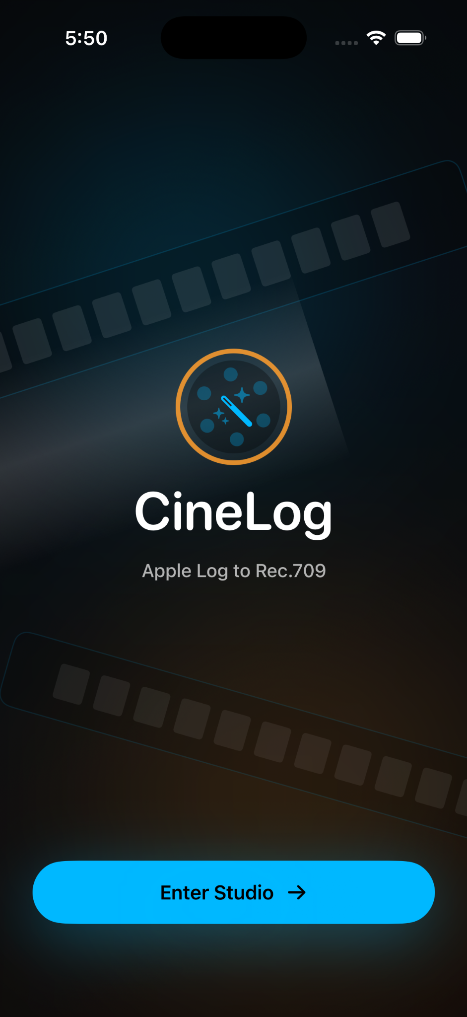 CineLog launch screen